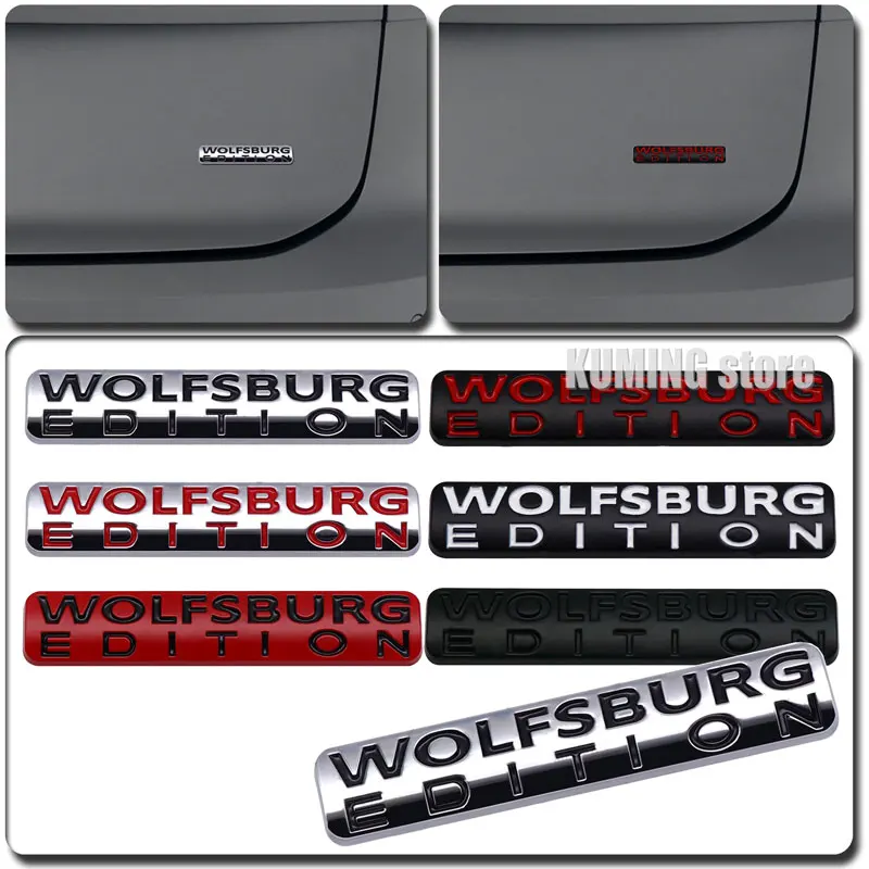 WOLFSBURG EDITION Emblem Metal Car Body Stickers Interior Decor Accessories For VW Touareg Tiguan TSI GTI Golf R Passat Wagon