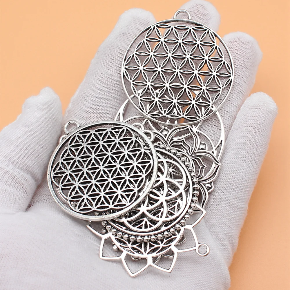 11pcs/set Flower Of Life Charms For Jewelry Making Pendant Diy Crafts Accessories L10180