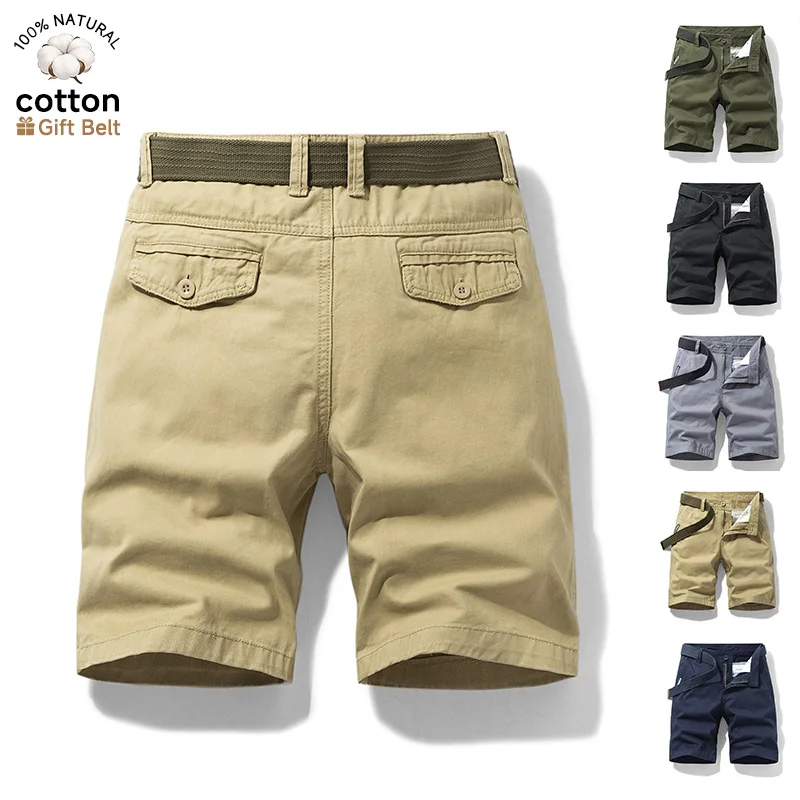 Pantalones Cortos Cargo Holgados de Algodón para Hombre 2026 de Marca, con Múltiples Bolsillos, Estilo Bermuda, para Trabajo, Verano, Casual, Senderismo y Actividades al Aire Libre