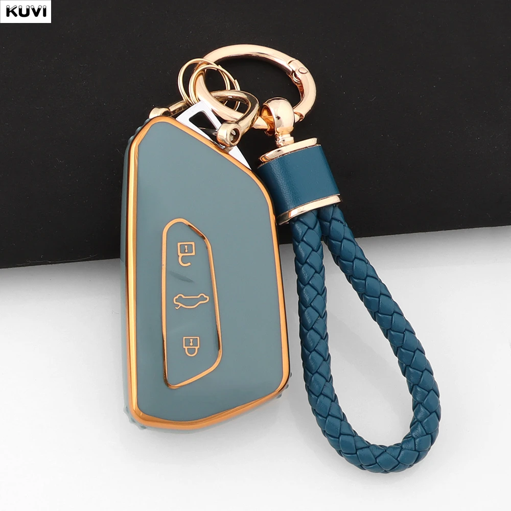 For VW Volkseagen Golf 8 MK8 ID.3 ID.4 Cupra Skoda Octavia A8 SEAT Leon MK4 2020 2021 Formentor Tarraco TPU Car Key Case Cover view 6