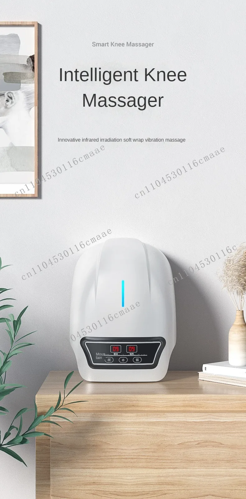 Cordless Knee Massager Electric Smart Physiotherapy Knee Pain Relief Massager with Heat and Red Light Therapy