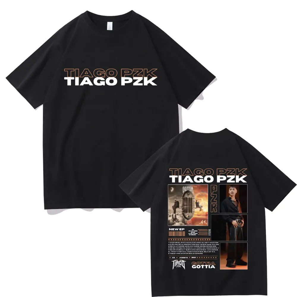 Rapper Tiago Pzk Gottia Double Sided Graphic T Shirts Men Women Fashion Hip Hop Trend T-shirt Men's Vintage Oversized T-shirts