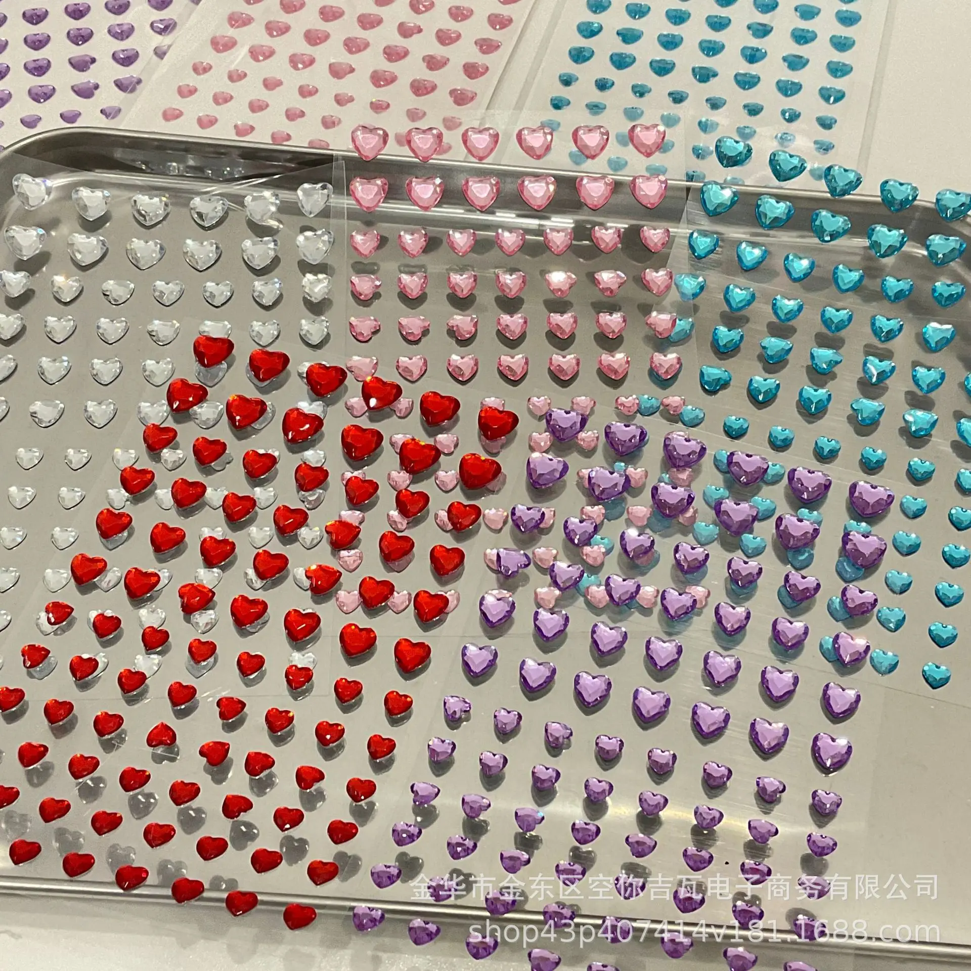 Multi Color Heart Rhinestone Face Stickers Under Eye Sparkle Gems for Kindergarten Reward Kids Makeup Decoration Bulk