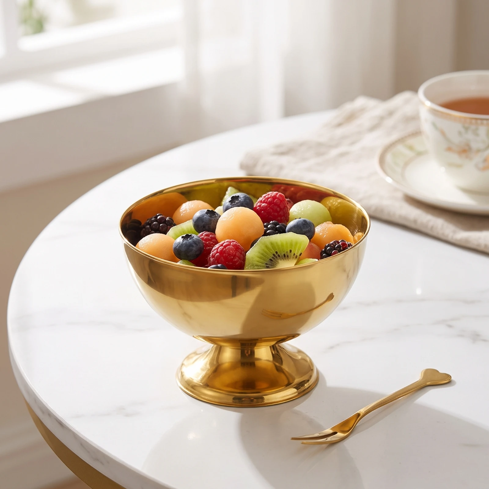 Dessert Cup with Fork Reusable Stainless Steel Dessert Cup Dishware Reflective Tableware Small for Hosts, Dinner Parties