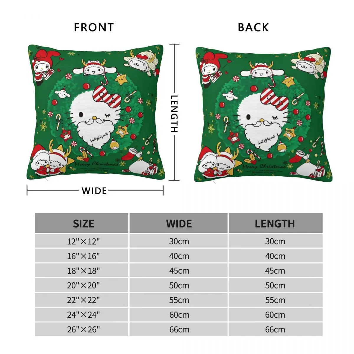 Hello Kitty Kuromi Pillow Case Sanrio Christmas Pillow Cover Morden Cushion Cover Pillowcases For Chair Sofa Home Decoration