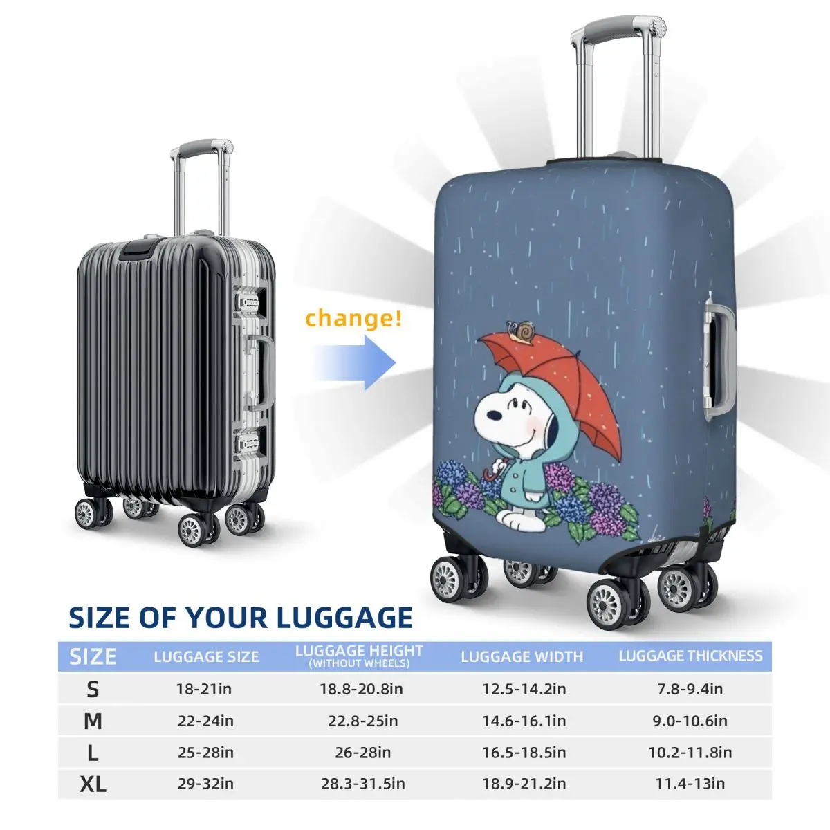 Snoopy Suitcase Cover Practical Business Protection Luggage Accesories Flight