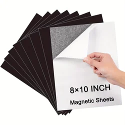5 Sheets Adhesive Magnetic Sheets with Adhesive Backing 16Mil 8 x 10 Inches Flexible Magnet Sheets with Self Adhesive Sticky