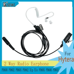 Auscultadores de rádio RISENKE com microfone PTT, auricular de tubo acústico, para Hytera PD600, PD602, PD605, PD662, X1p, X1e, PD685, PD680, PD682