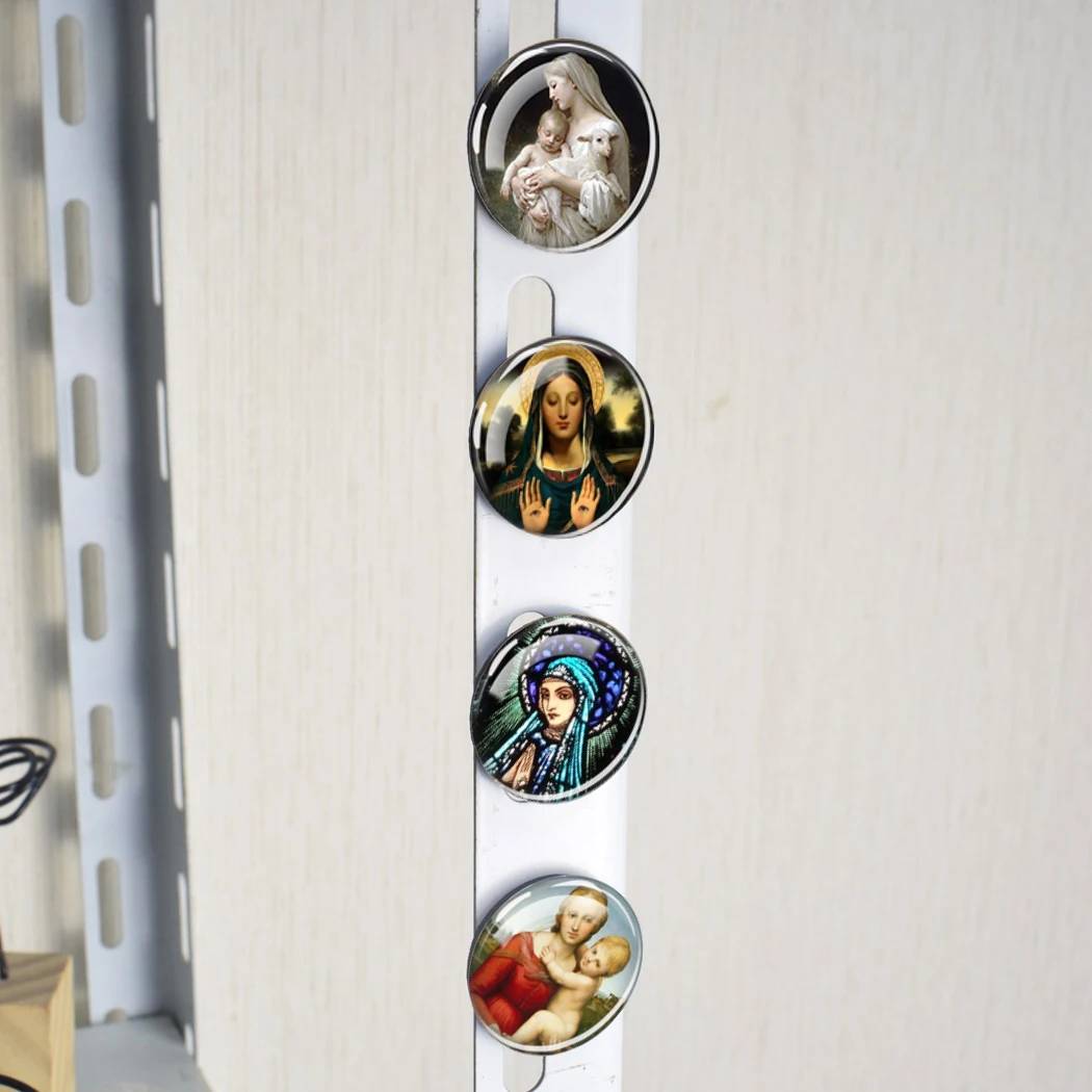 Virgin Mary Fridge Magnet Queen of Grace Glass Dome Refrigerator Magnets Stickers Jesus Christian Church Souvenirs Home Decor