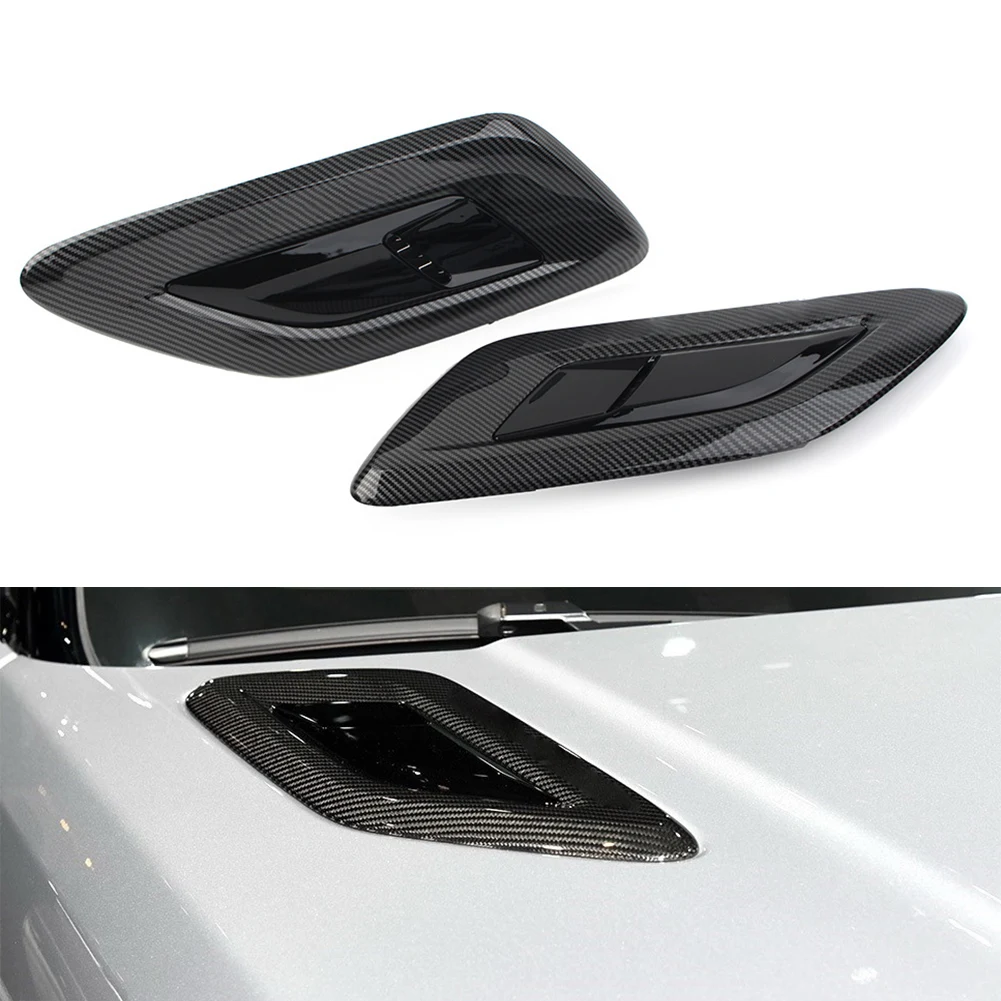 

1 Pair Carbon Fiber Look Car Hood Vent Louver For Land Rover Range Rover Sport 2014+ LR128557 LR128556 New Version