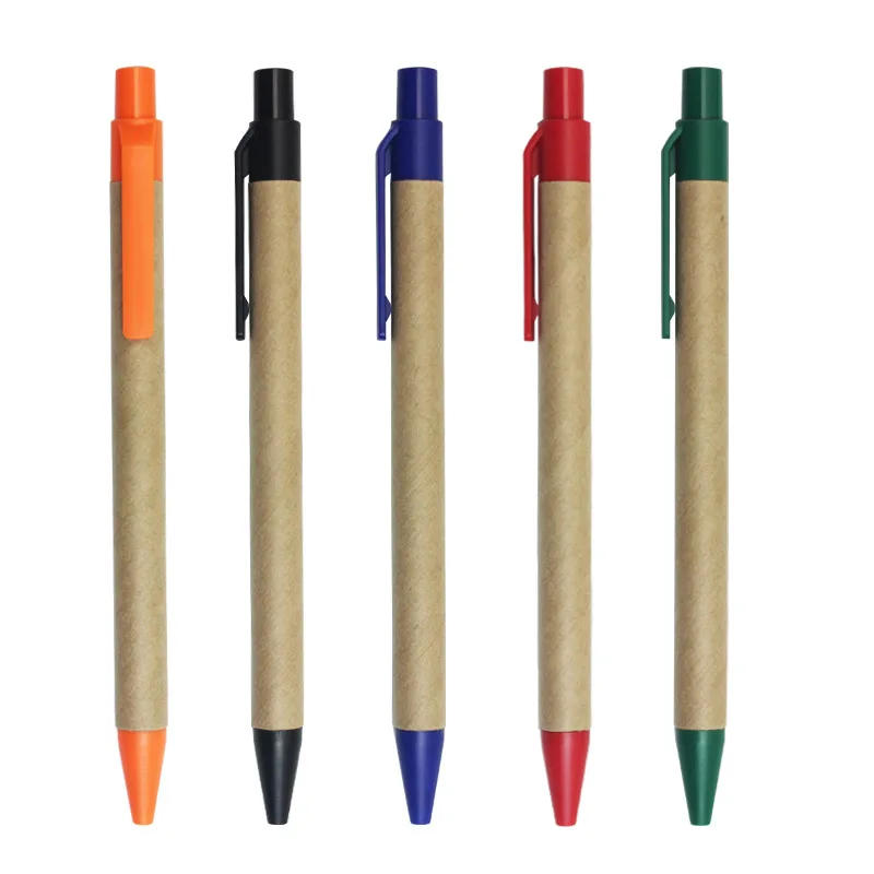 50 Pcs Paper Ball Pen ECO Recycled Paper Ball Pen Eco-friendly Ballpoint Pen School Supplies