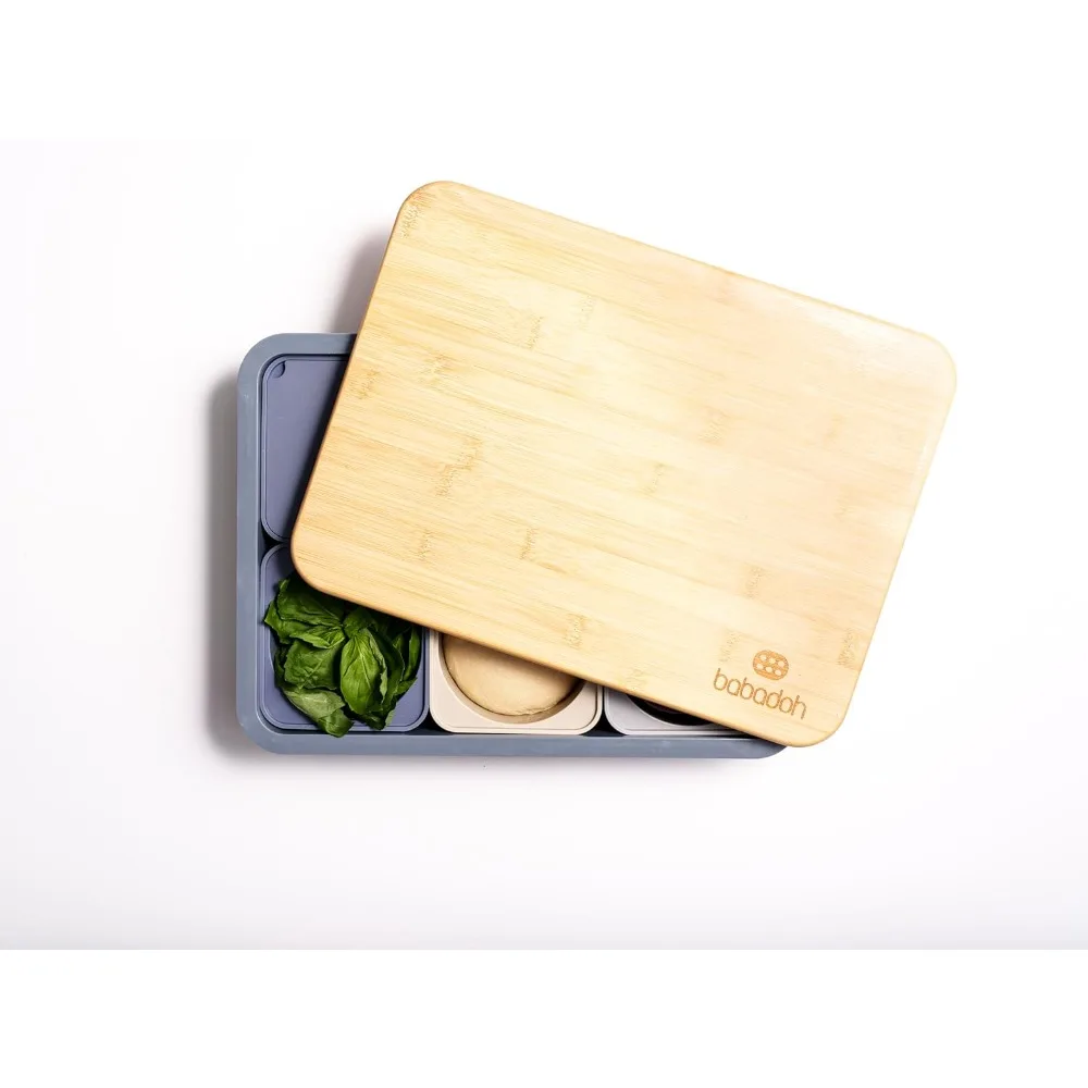 

Dough Trays & Bamboo Board Set – Includes 2 Steel Coloured Durable, Stackable Trays & 1 Bamboo Board