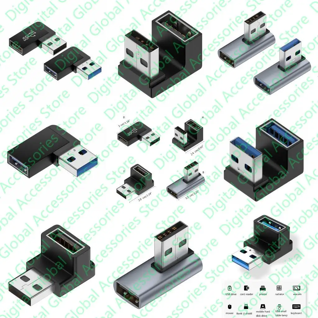 usb-мужчина-мужчина-левый-угол-на-90-градусов-Адаптер-usb30-Мужчина-Женский-локоть