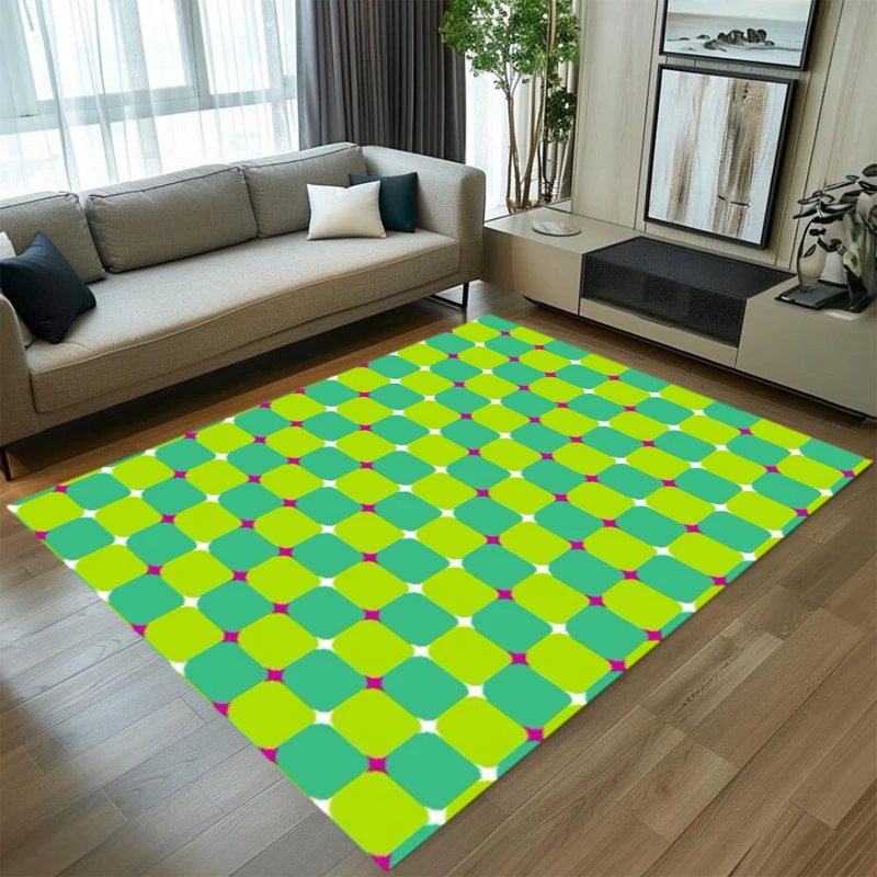 Vibrant Orange Gradient Geometric Area Rug Star Pattern NonSlip Washable Floor Mat for Living Room Bedroom Modern Home Decor
