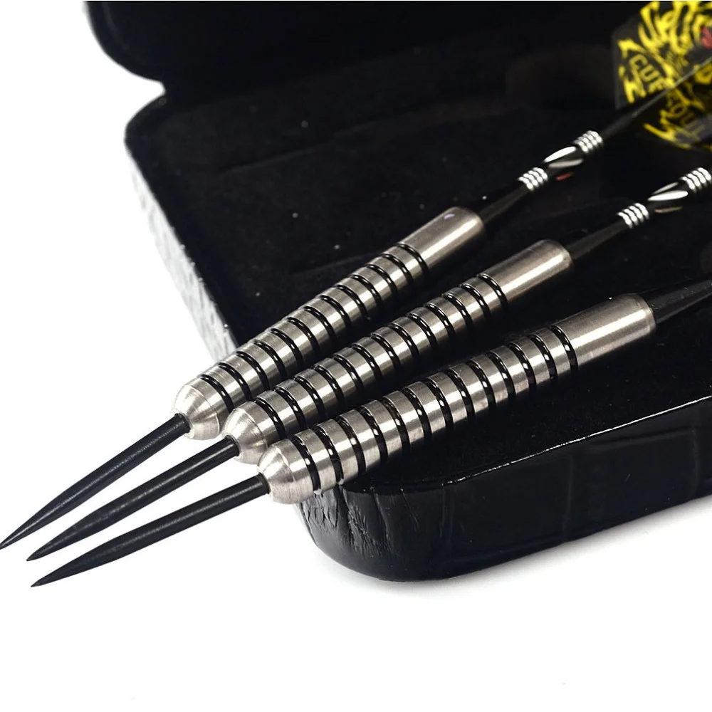 CUESOUL 25 Grams 90% Tungsten Steel Tip Dart Set Professional Darts With Shaft Black Case Yellow Flight