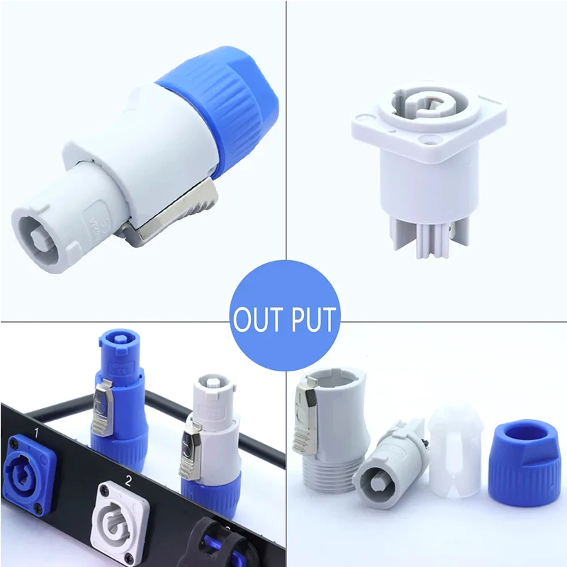 3Pin Industrial Plugs/Socket Male/Female PowerCon Stage Light Power Cable Chassis Panel Plug Audio Connector k