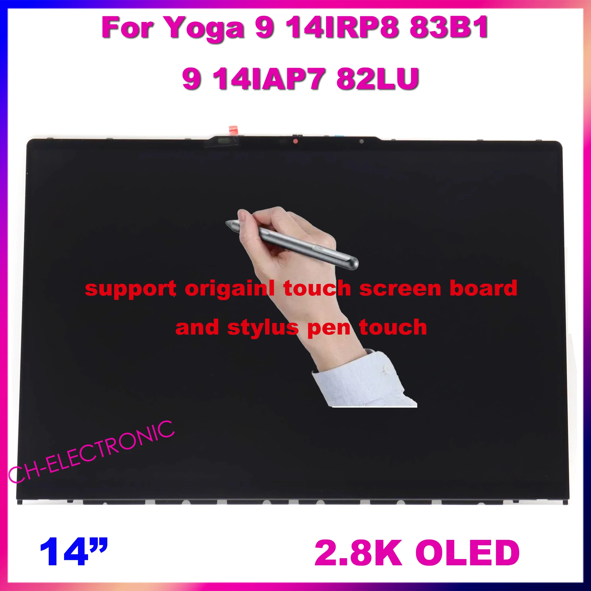 5D10S39927 5D10S39930 For Lenovo Yoga 9 14IRP8 83B1 9 14IAP7 82LU Display Touch OLED Screen Replacement Assembly