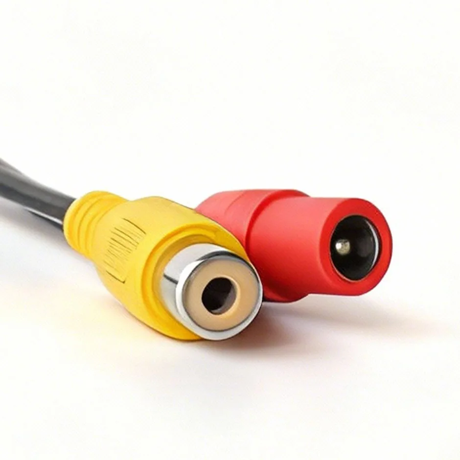 4 Pin To RCA Female Adapter Cable Harness Cord 12V for Car Reverse Backup Camera, Transmits CVBS Video Signal and Power Supply