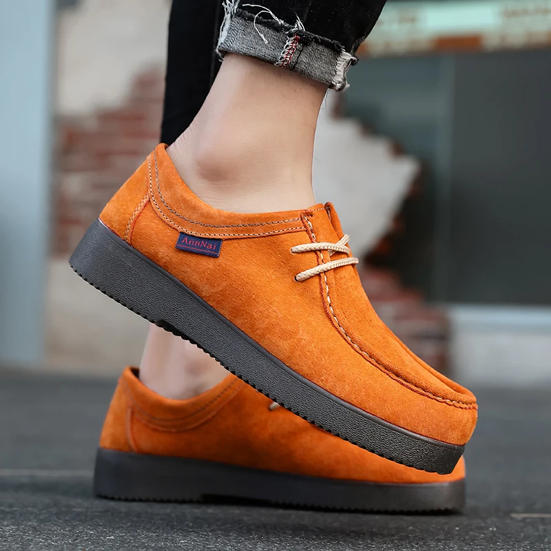 

High Quality Soft Sole Comfortable Men Leather Shoes Brand Outdoor Man Anti Slip Walking Loafers Fashionable Youth Low Top Shoes
