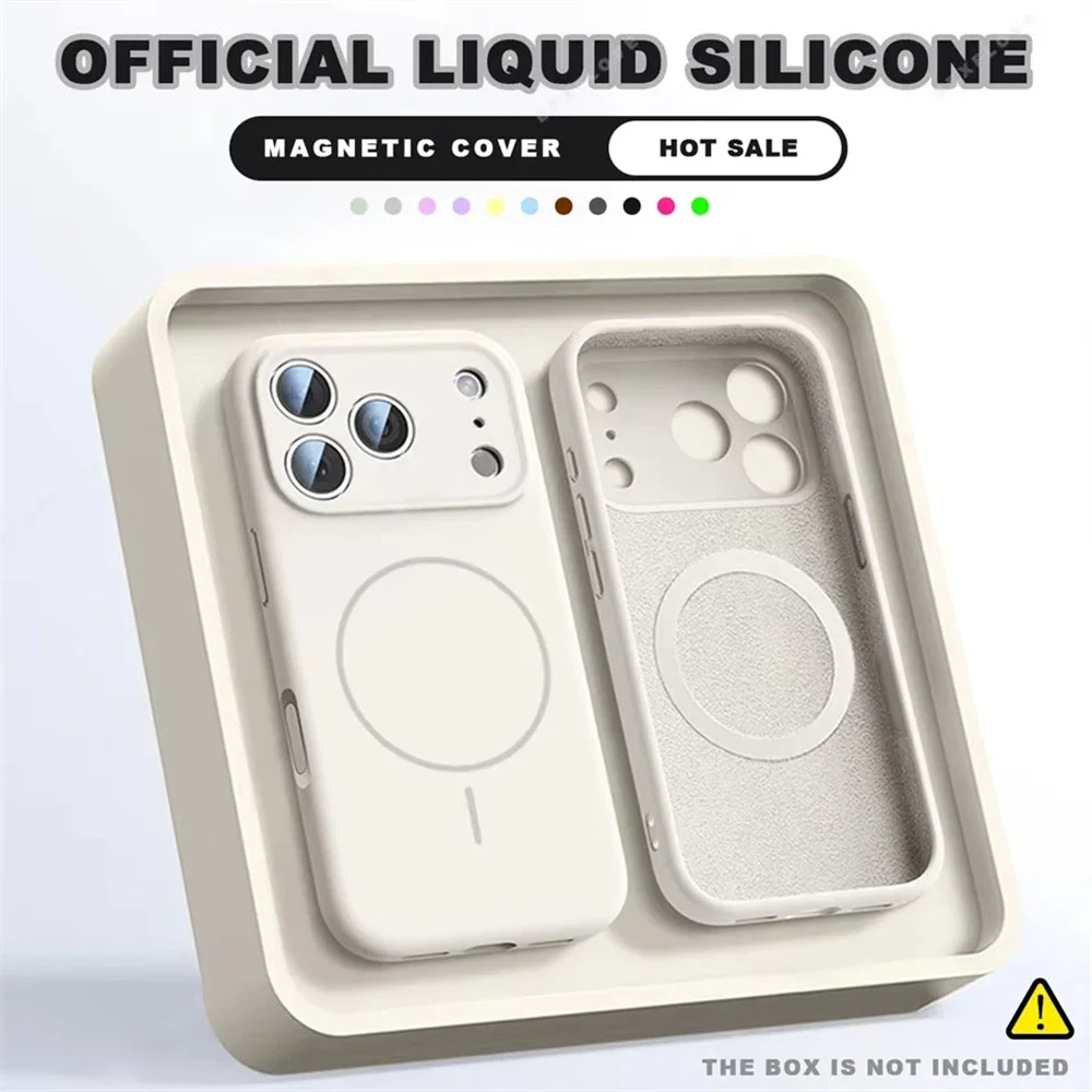 Für MagSafe Flüssigsilikon-Handyhüllen für iPhone 17 16 15 14 13 12 Pro Max 16 Plus Air Case Magnetische kabellose Ladehülle – Detail 15