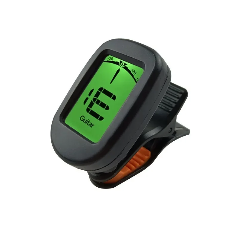 Profissional Clip-On Electric Digital Guitar Tuner, guitarra acústica, tela LCD, Ukulele Acessórios, 360 Graus