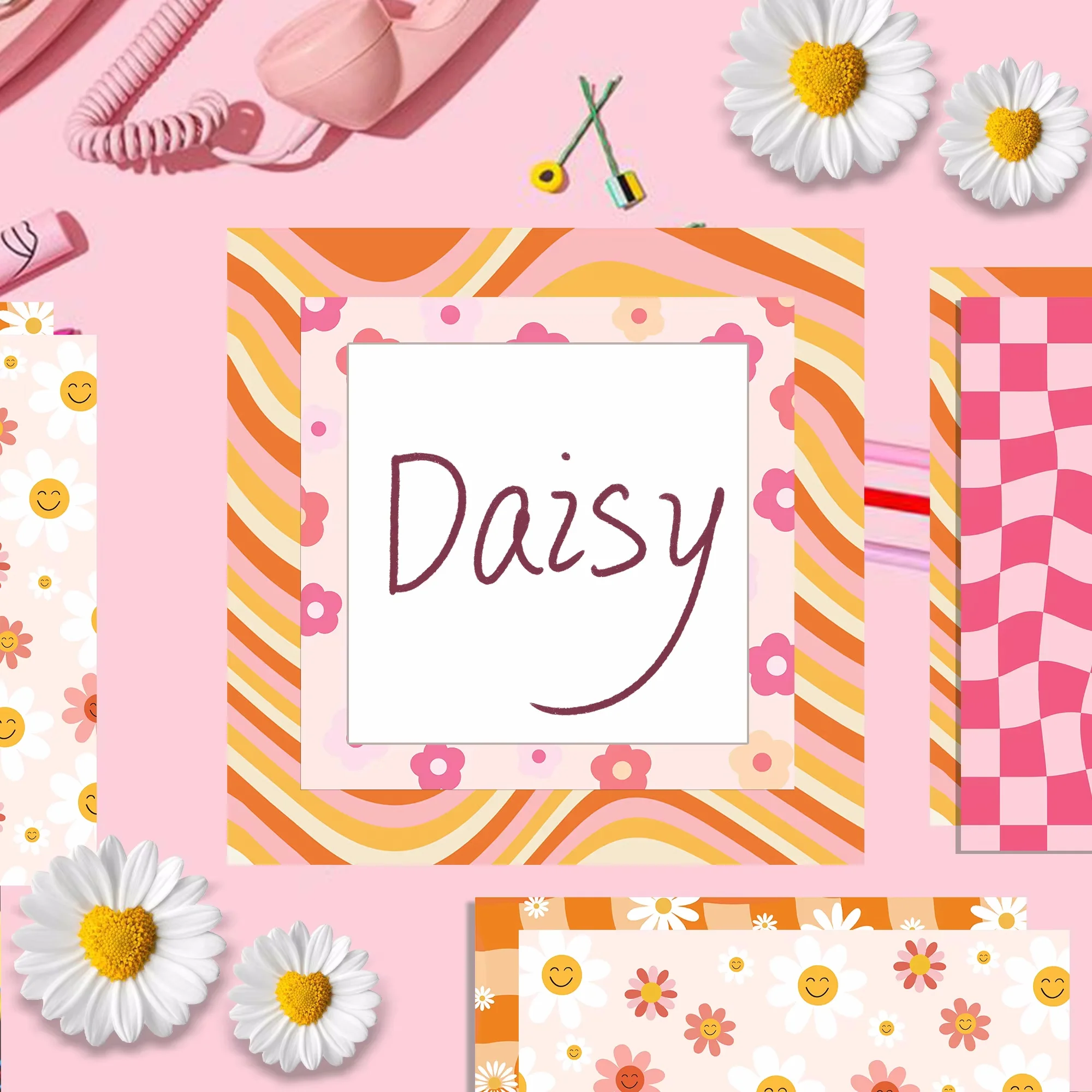 24 Stück kleine Gänseblümchen-Scrapbook-Papier, Party-Geschenke, dekorative Verpackung, Bastelpapier, 30 x 30 cm – Detail 8