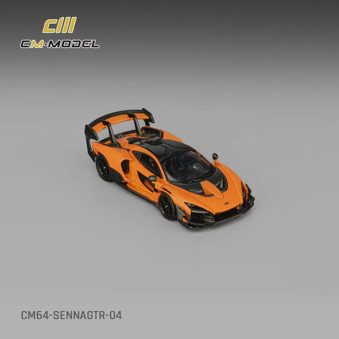 PreSale CM 1:64 Orange Senna GTR Diecast Diorama Car Model Toys