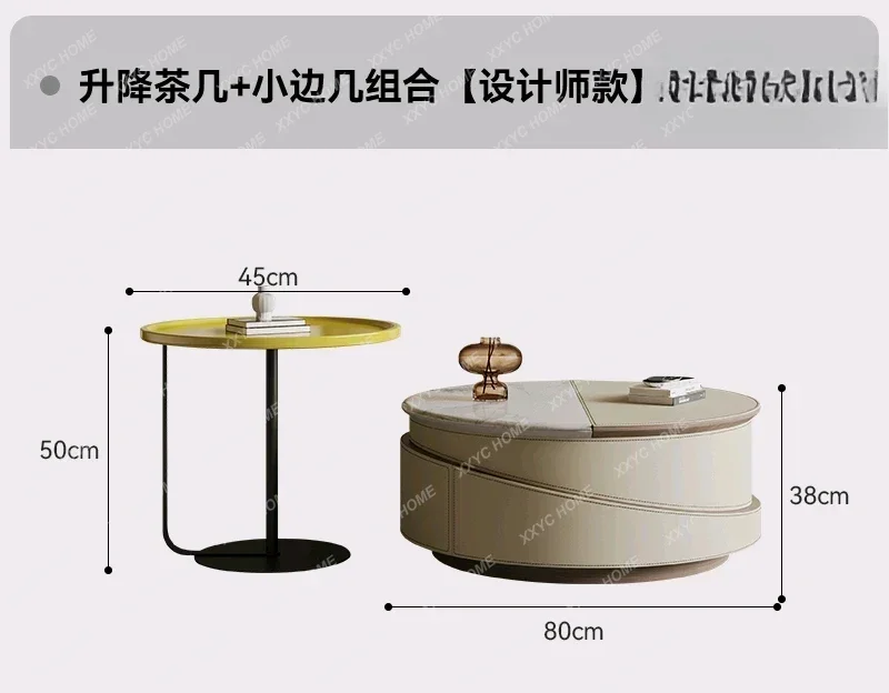 Table basse relevable, table d'appoint, combinaison légère, luxe, haut de gamme, design, taille dalle de roche