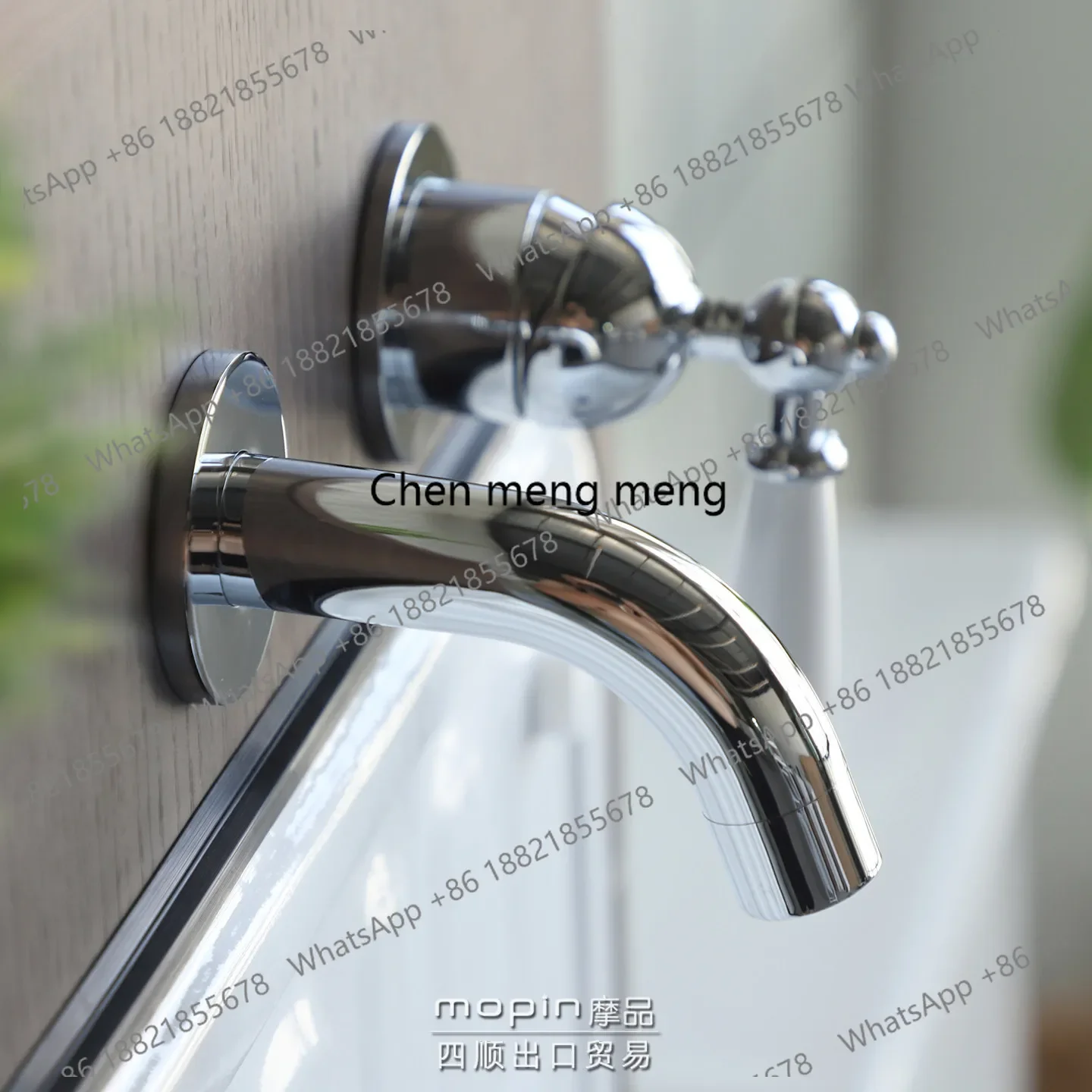 

Discunt Nordic NP mouth British ceramic handle Hot and cold retro concealed wall basin faucet