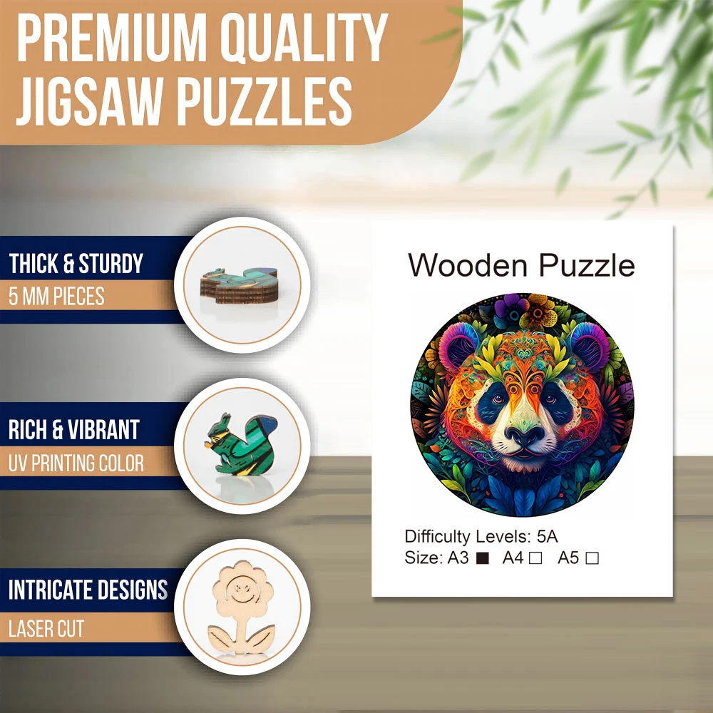 Panda Puzzle in legno per Jigsaw Lover, lo Stress unico allevia i giocattoli, regalo di compleanno di natale Home Decor Family Game