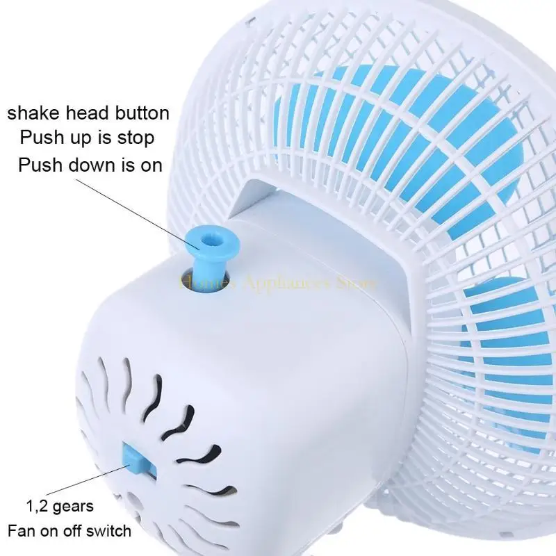 D0AB AC 220V 9.4inch Table Air Circulation Fan 2 Gears Cool Clip على المروحة المتذبذبة