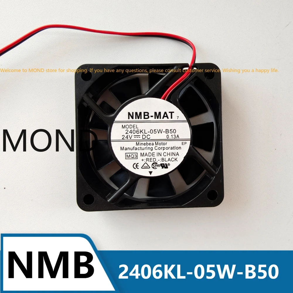 2406KL-05W-B50 Server Cooling Fan NMB NMB-MAT Flow Axial Dual Ball Inverter Cooler 6015 6CM 24VDC 0.13A