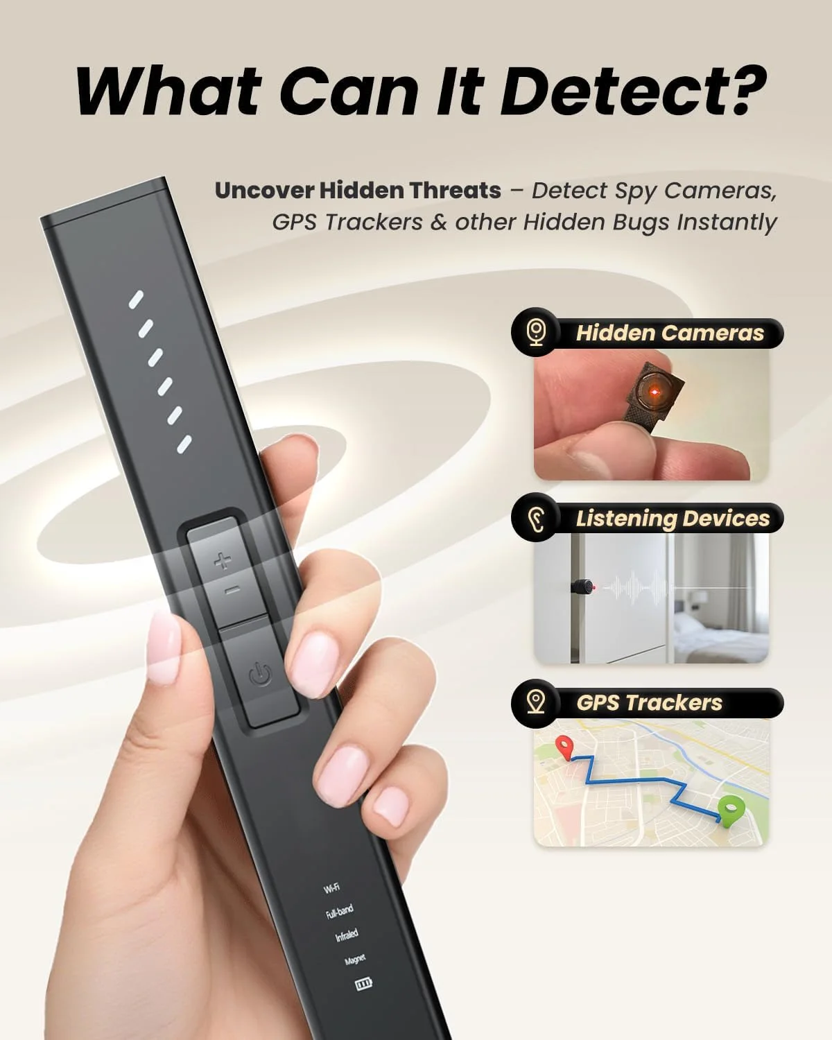 Anti Spy Hidden Camera Detection Anti-Spy GPS Tracker Listening Device Bug RF Wireless Signal Scanner for Hotel Office Travel view 6