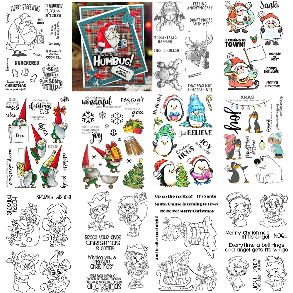 Weihnachten Zwerge Santa Claus Stempel und Stanzformen Winter Tier Pinguin Rentier Sterben Stempel für DIY Scrapbooking Kartenherstellung