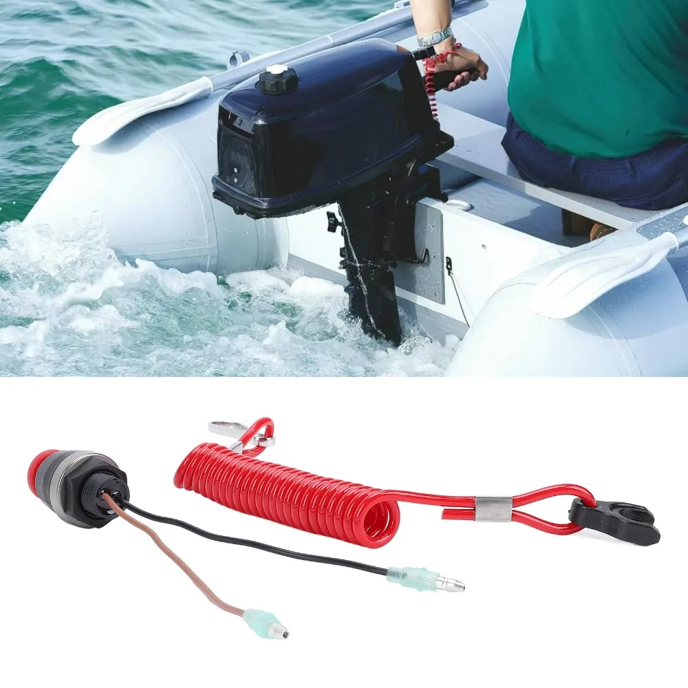 3A3068300 Outboard Safety Stop Switch Metal Alloy Safety Stop Switch Lanyard for Tohatsu 8 to 115HP Control Box