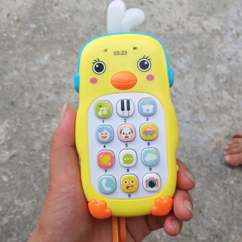Brinquedo de plástico para bebês de 3 anos ou mais, telefone musical eletrônico, brinquedo de aprendizagem móvel com música e luzes