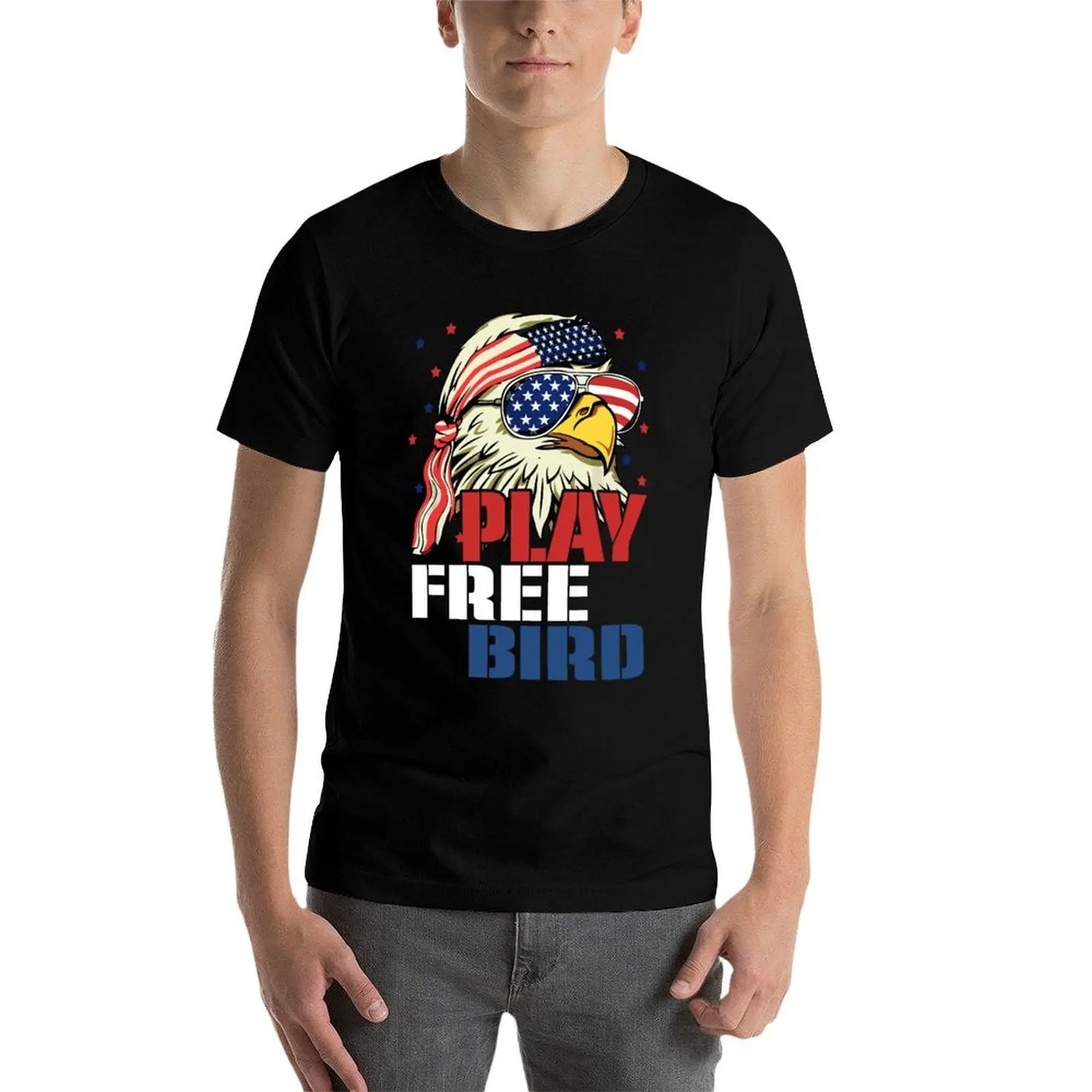 Play Free Bird Bald Eagle T-Shirt cotton t shirts man 100% man t shirts for men casual T-Shirt