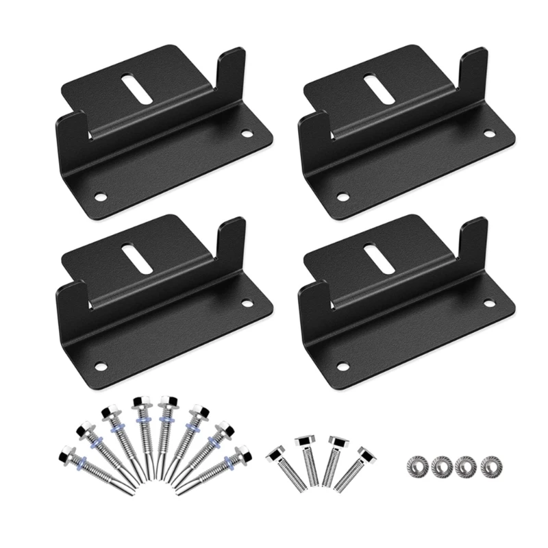 

Black Solar Panel Bracket Mount Lightweight Anodized Aluminum Mounting Brackets for Trailers,Motorhomes Roof Dropship