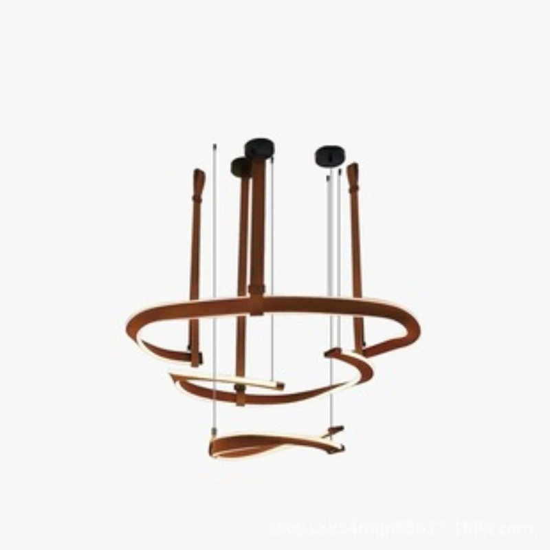 Living room chandelier dining room bar island long belt chandelier Italian minimalist villa stair light