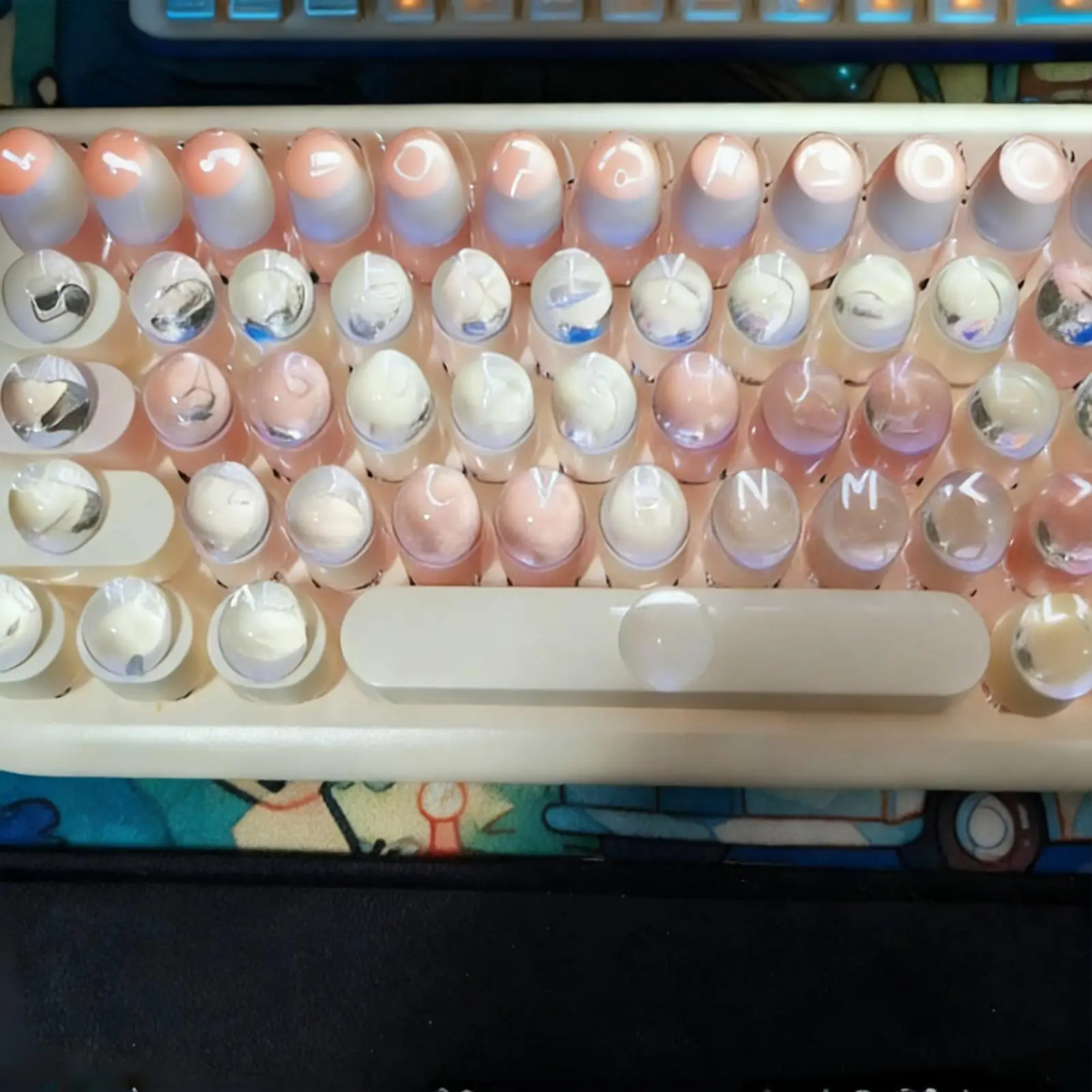 Keyboard Bubbles for Long Nails Computer Supplies Clear Long Nail Keyboard Covers for Women Girls Ladies Wives Home Office