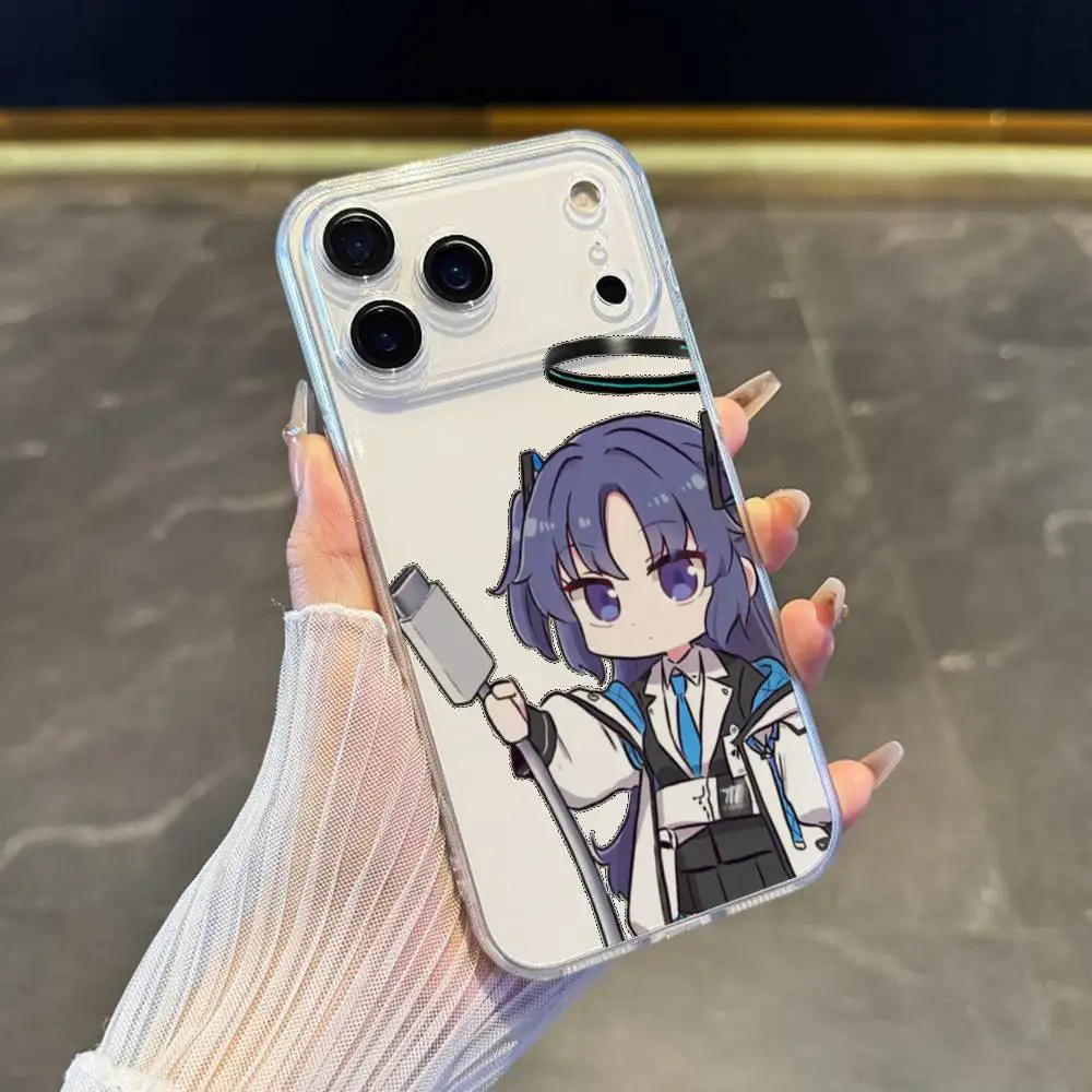 حافظة هاتف Hayase Yuuka Blue A-Archive لهاتف iPhone 17,16,15,14,13,12,11 Pro,Max,Plus,X,XS,XR,SE4,E غطاء ناعم شفاف صغير #2
