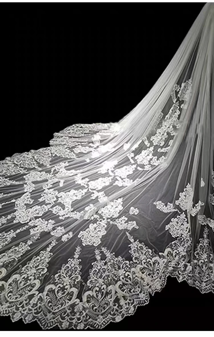Off White Unique Lace Wedding Veil Luxury Veil Cathedral Bridal Veil Wedding Accessories