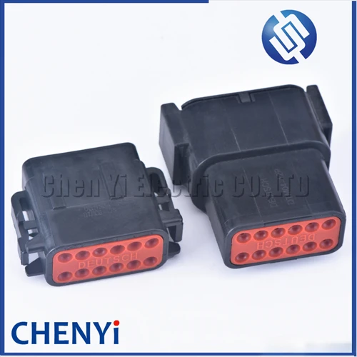 Imagen 2 del producto Conector impermeable sellado de 12 pines negro DTM06-12SB DTM04-12PB conector automotriz enchufe de arnés de cableado de camión pesado para Deutsch