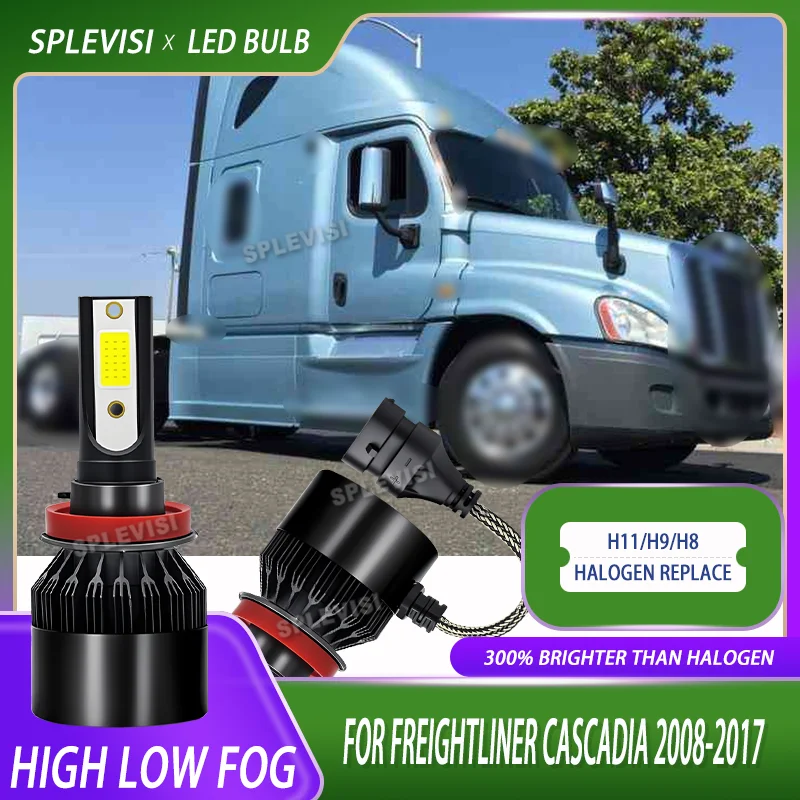 

6000K Auto Light Bulb LED Headlight Hi Lo Fog Light For Freightliner Cascadia 2008 2009 2010 2011 2012 2013 2014 2015 2016 2017
