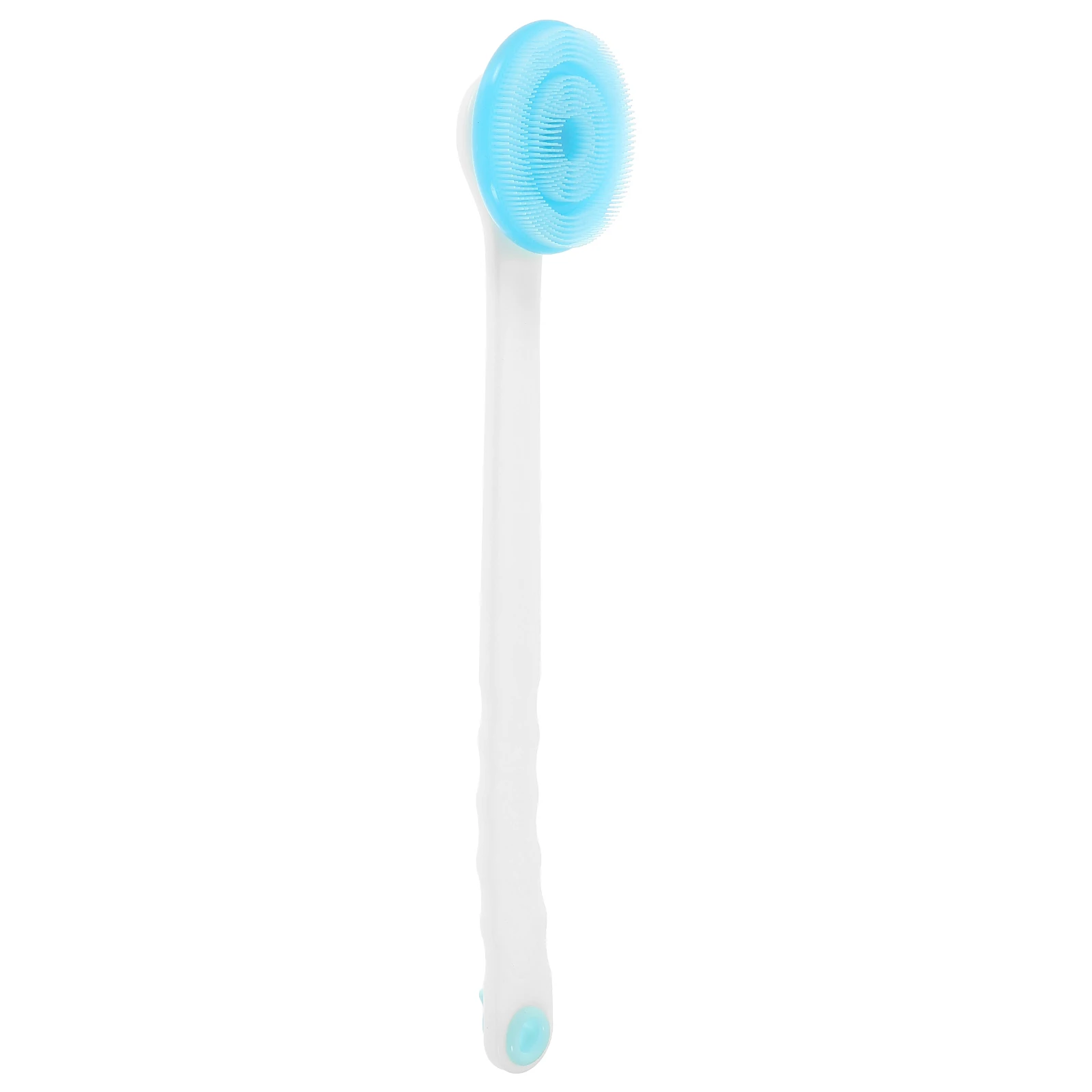 

360 Degree Rotary Head Long Handle Silicone Bath Brush Back Shower Brush Remove Oil Dirt Soft Massage Sky Blue
