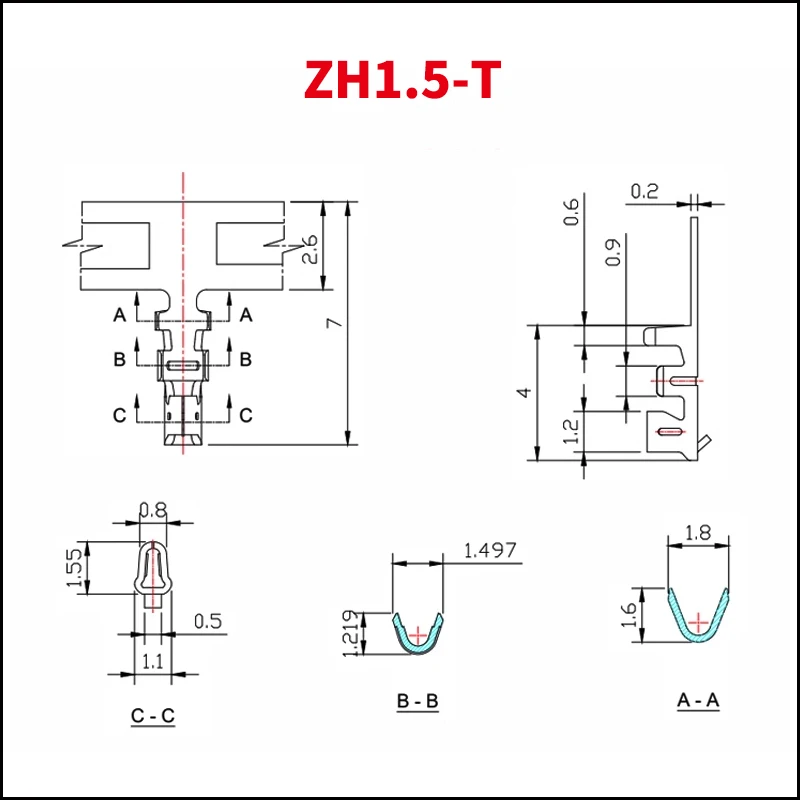 100 teile/los JST1,25 ZH1,5 PH2,0 XH2,54mm terminal Draht Kabel für Gehäuse 1,25mm 1,5mm 2,0mm 2,54mm Weiblich Männlich Stecker – Detail 7