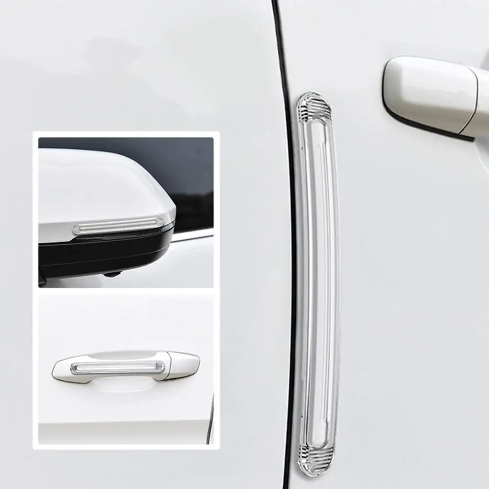 4Pcs Bumper Strips Professional Collision Prevention Transparent Perfect Fitment Outer Car Door Handle Stickers for Truck