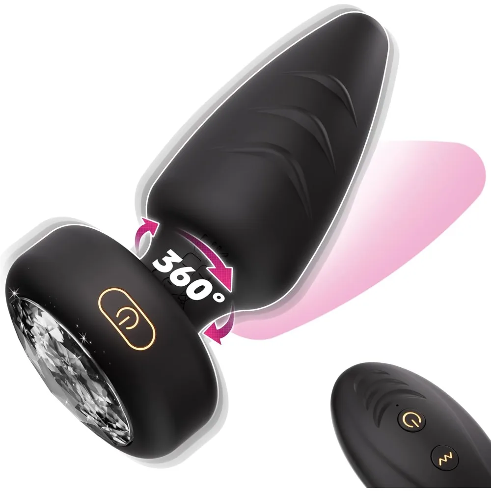 360Rotation Vibrating Butt Plug Sex Toy Remote Control LED Light Anal Plug G Spot Prostate Massager Vibrator Dildo Adlut Supply
