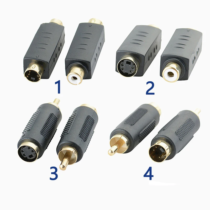 RCA Female Composite To 4 Pin S-Video Svideo Male Adapter Adaptor Converter Connector Video Terminal Revolution RCA Mother AV