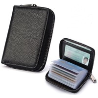 20 Detents Cards Holders PU Business Bank Credit Bus ID Card Holder Cover Coin Pouch Anti Demagnetization Wallets Bag Organizer